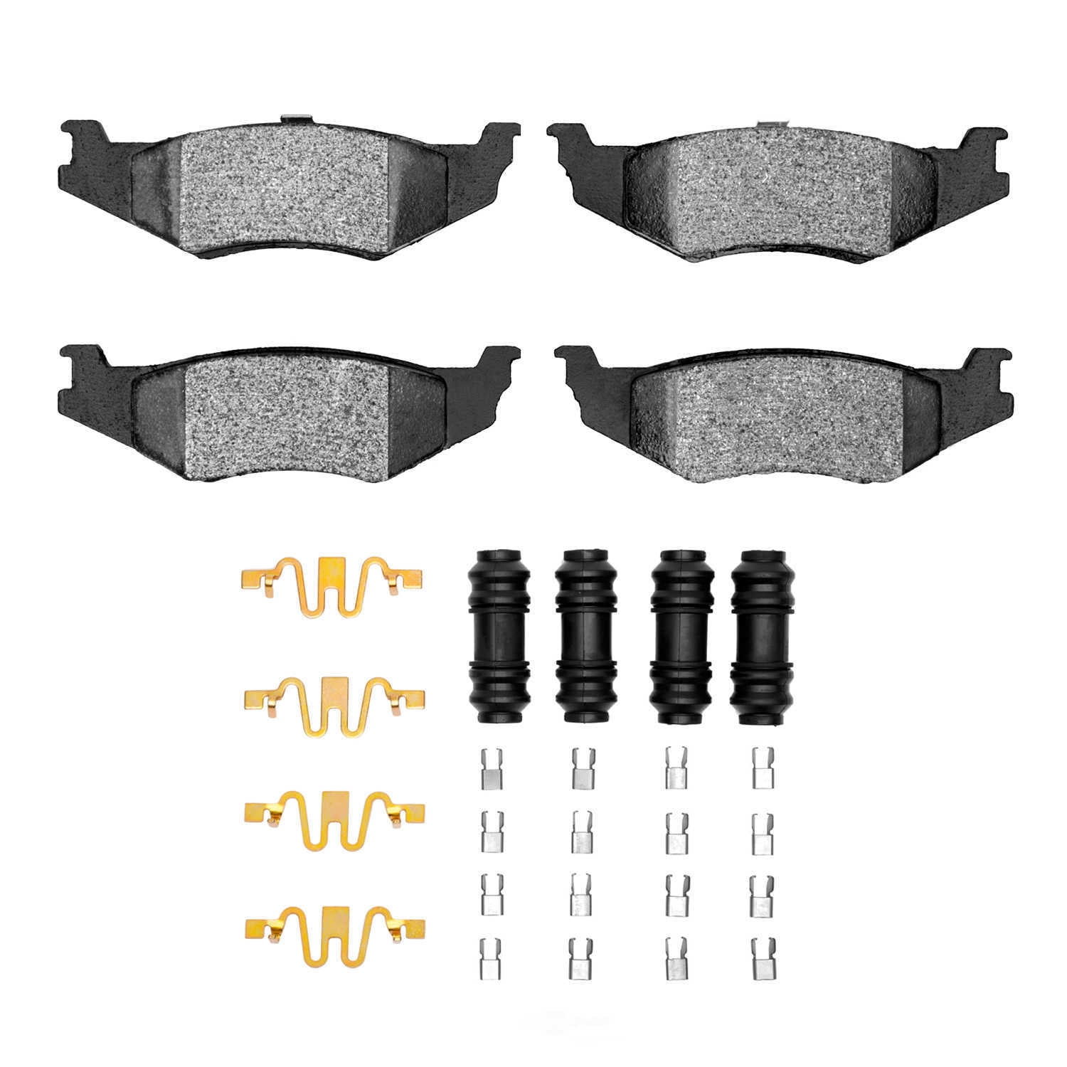 Dynamic Friction Company 1551-0512-01 DFC 5000 Advanced Brake Pads - Semi Metallic and Hardware Kit