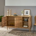 thumbnail image 4 of Sideboards Buffet Cabinets, 58" Wood Credenza Storage Cabinets with 3 Doors, Modern Kitchen Accent Cabinets with 4 Compartments for Living Room, Hallway, Natural, 4 of 9