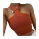 thumbnail image 5 of Playeras,Blusas y Tops,Ropa para Mujer Mujeres camisetas sin mangas Dressy Casual Color sólido escotado sin mangas ombligo menos un hombro chaleco de cuello para mujer (Black, S), 5 of 7