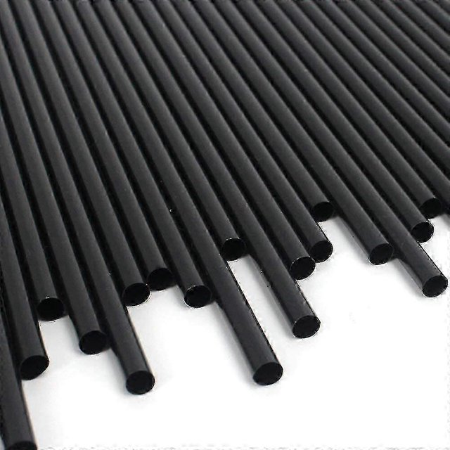 Black Plastic Straws Individually Wrapped 1000 Pack - 8 Inch 0.24" Wide Drinking Straw, Bpa Free
