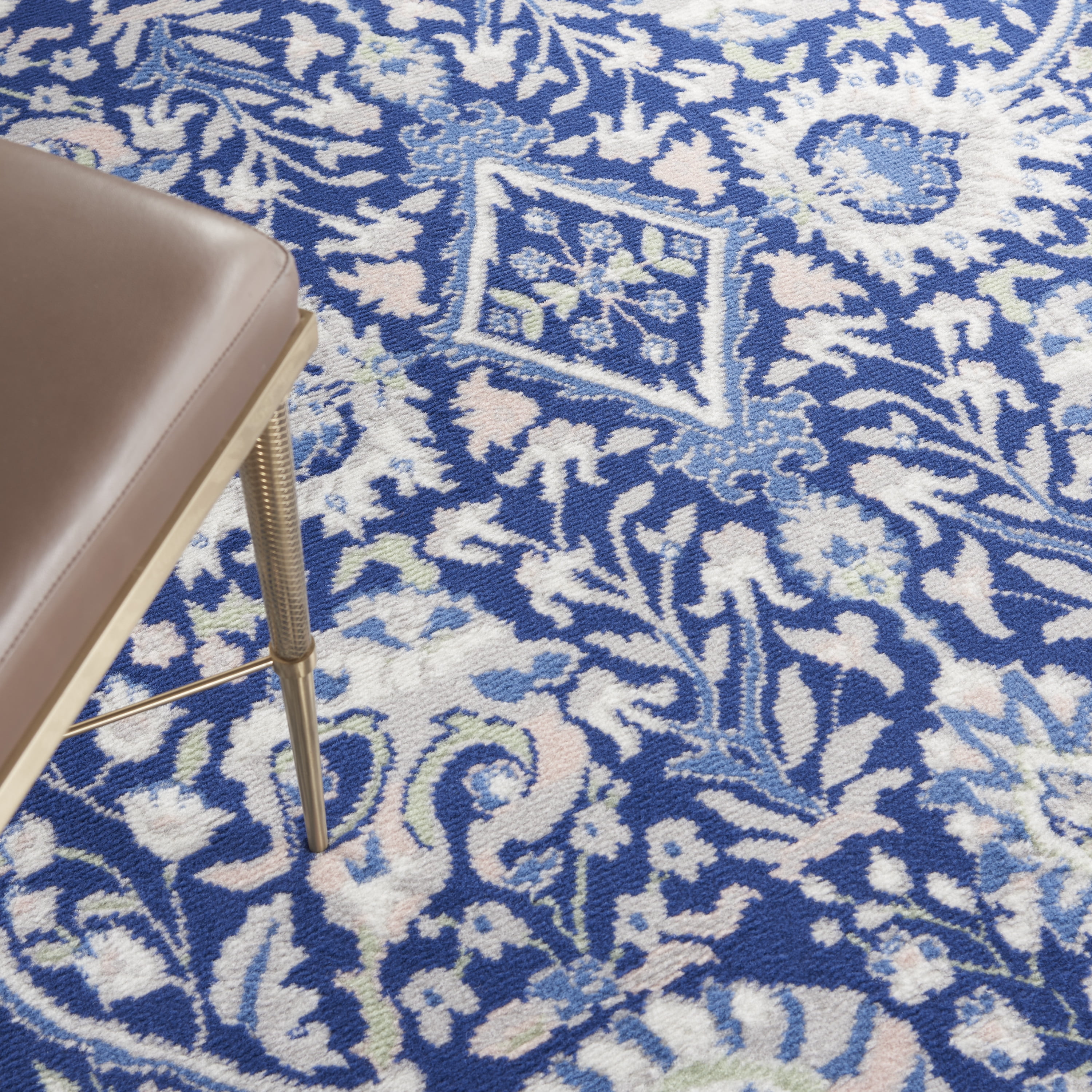 Nourison Whimsicle Floral Bohemian Navy Multicolor 5' x round Area Rug, (5' Round)