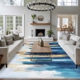 thumbnail image 4 of Area Rug 60×96in, Abstract Blue Gradient Gold Foil Floor Carpet Living Room Rug, Watercolor Oil Painting Art Non-Slip Welcome Mat Indoor Rugs for Bedroom Dining Room, 4 of 9