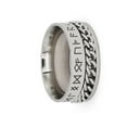 thumbnail image 2 of Viking Rune Chain Spinner Ring Unisex 316L Stainless Steel Celtic Norse Anti-Anxiety Band, 2 of 5