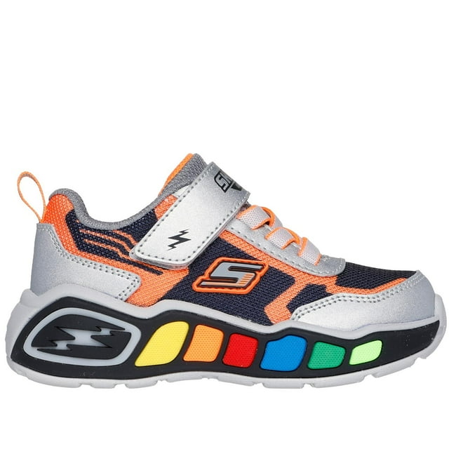 Tenis Skechers Lights Play Scene para Niños Pequeños 407606NSLBK gris 15