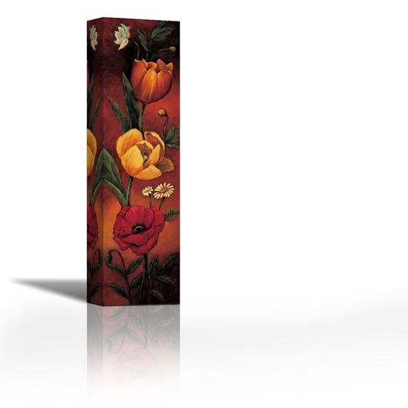 The Flower Garden II - Contemporary Fine Art Giclee on Canvas Gallery Wrap - wall décor - Art painting - 9 x 36 Inch - Ready to Hang