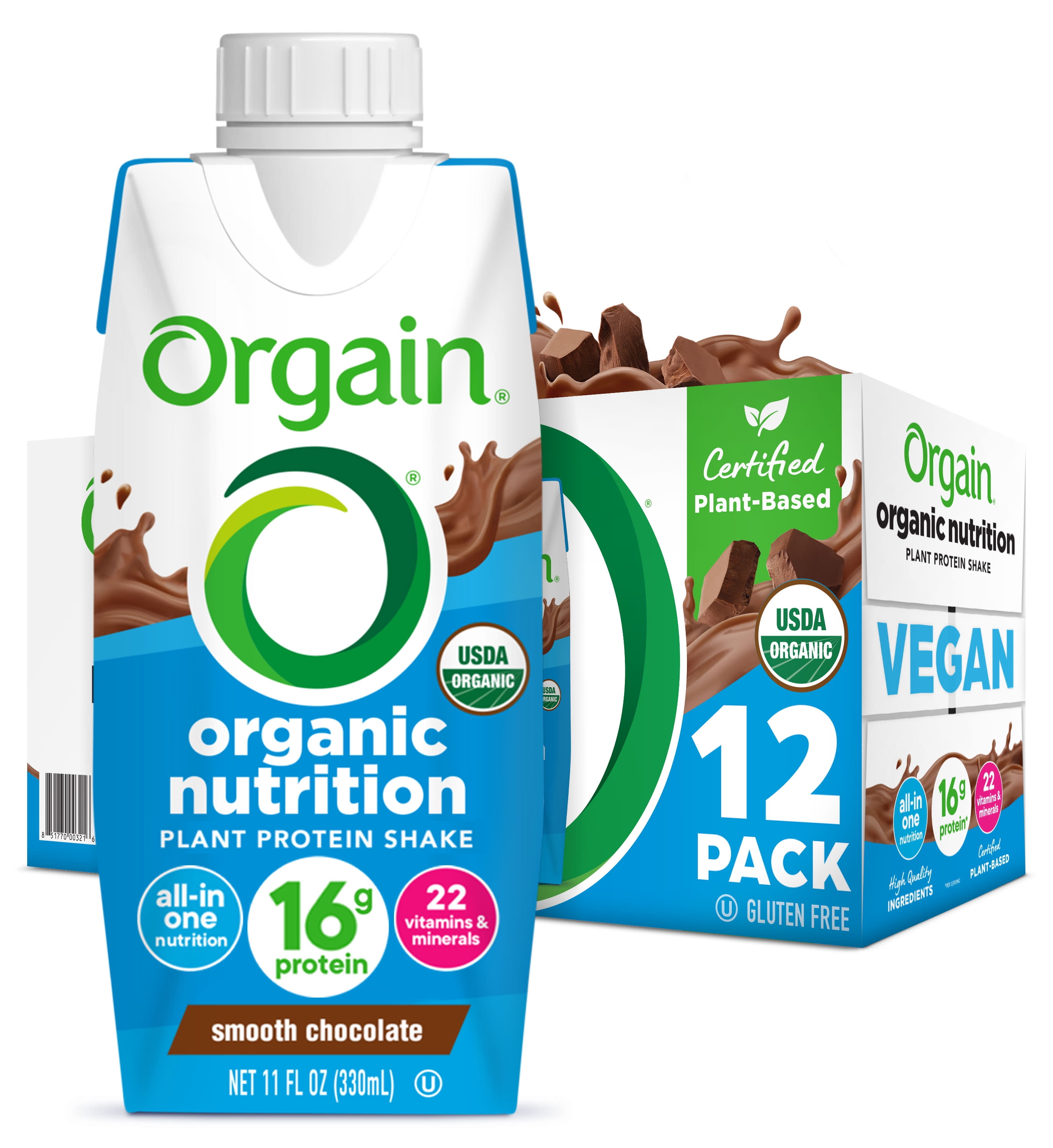 Orgain Nutrition Vegan Protein Shake, Plant Based, Smooth 11oz, - Walmart.com