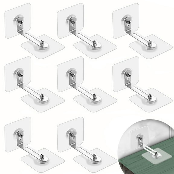 Furniture Anchors(10 Pairs),Happon No Drill Furniture Straps for Baby Proofing,Self-Adhesive Anti Tip Furniture Straps,Furniture Safety Straps for Toddlers Kids Children Pets Safety