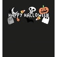 thumbnail image 2 of Kids Halloween Cartoon Icons Adult Black Long Sleeve Hoodie-XL, 2 of 2