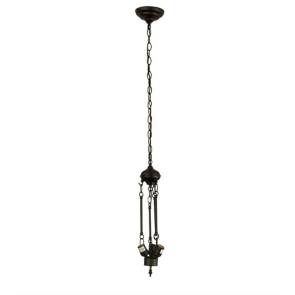 Meyda Tiffany 184620 20 Inch W Solar Black 3 LT Inverted Pendant Hardware   Black Finish