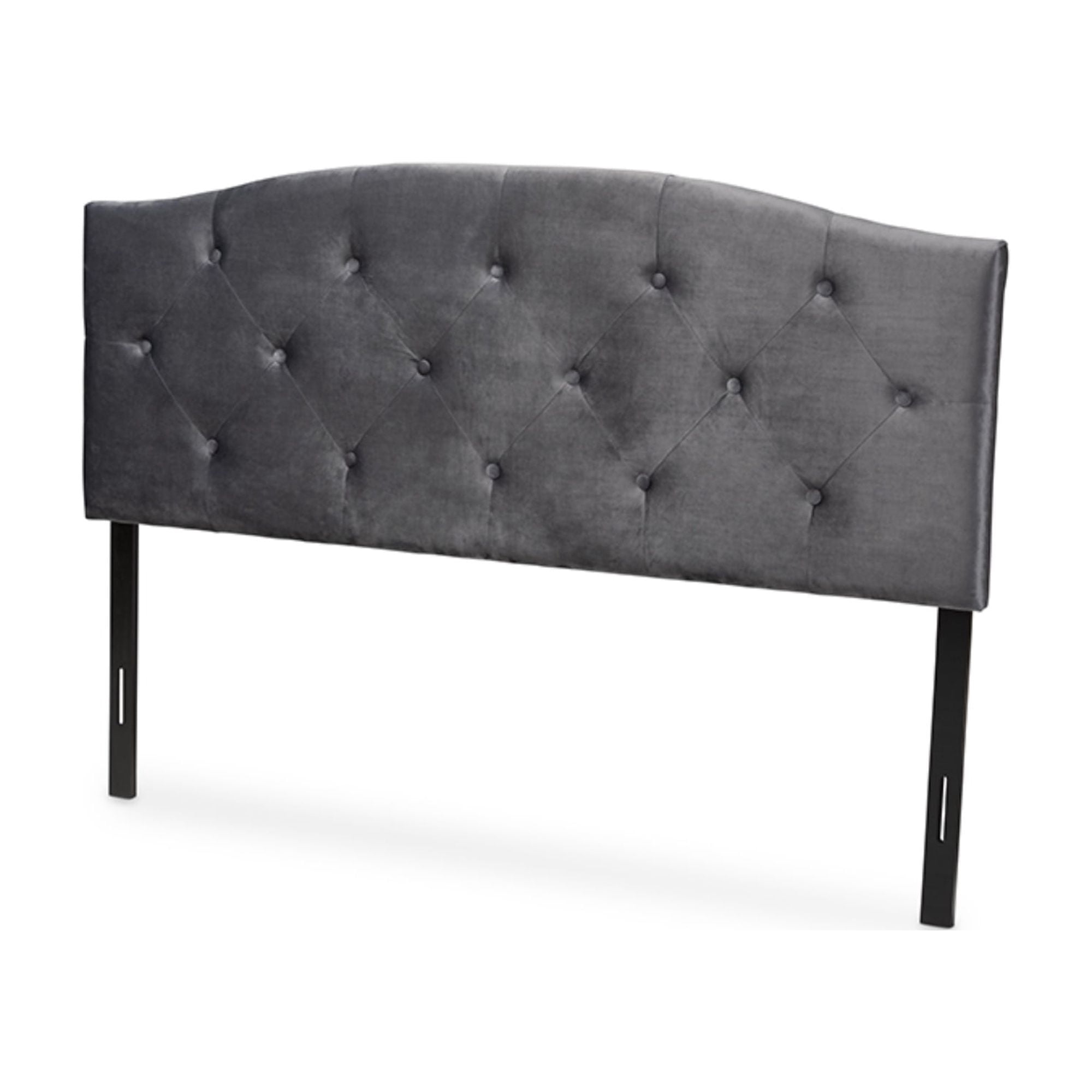 Baxton Studio Allina Modern Fabric Headboard – Twin Size, Greyish Beige With Button Tufting