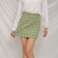 thumbnail image 6 of Wowcloth Women's Versatile Woolen Skirt Sexy High Waist Retro Skirt Dress Plaid A-line Short Trendy Casual Skirt Dresses,, 6 of 9