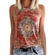 thumbnail image 1 of Playeras,Blusas y Tops,Ropa para Mujer Verano Tops Camisetas sin mangas con estampado de cuello redondo para mujer, camisetas básicas de ajuste holgado informal de verano, blusa de playa (Red, XXL), 1 of 4