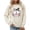 Beige, variant on Women Halloween Cute Ghost Graphic Sweatshirt JIANLAI In October Stay Boo‑tiful Letter Print Crew Neck Long Sleeve Casual Fall Pullover Tops