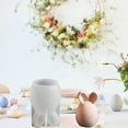 thumbnail image 4 of Binwennn Vegetable DIY Easter Striped Rabbit Plaster Ornaments Candle Striped Double Bunny Candle Silicone, 4 of 5
