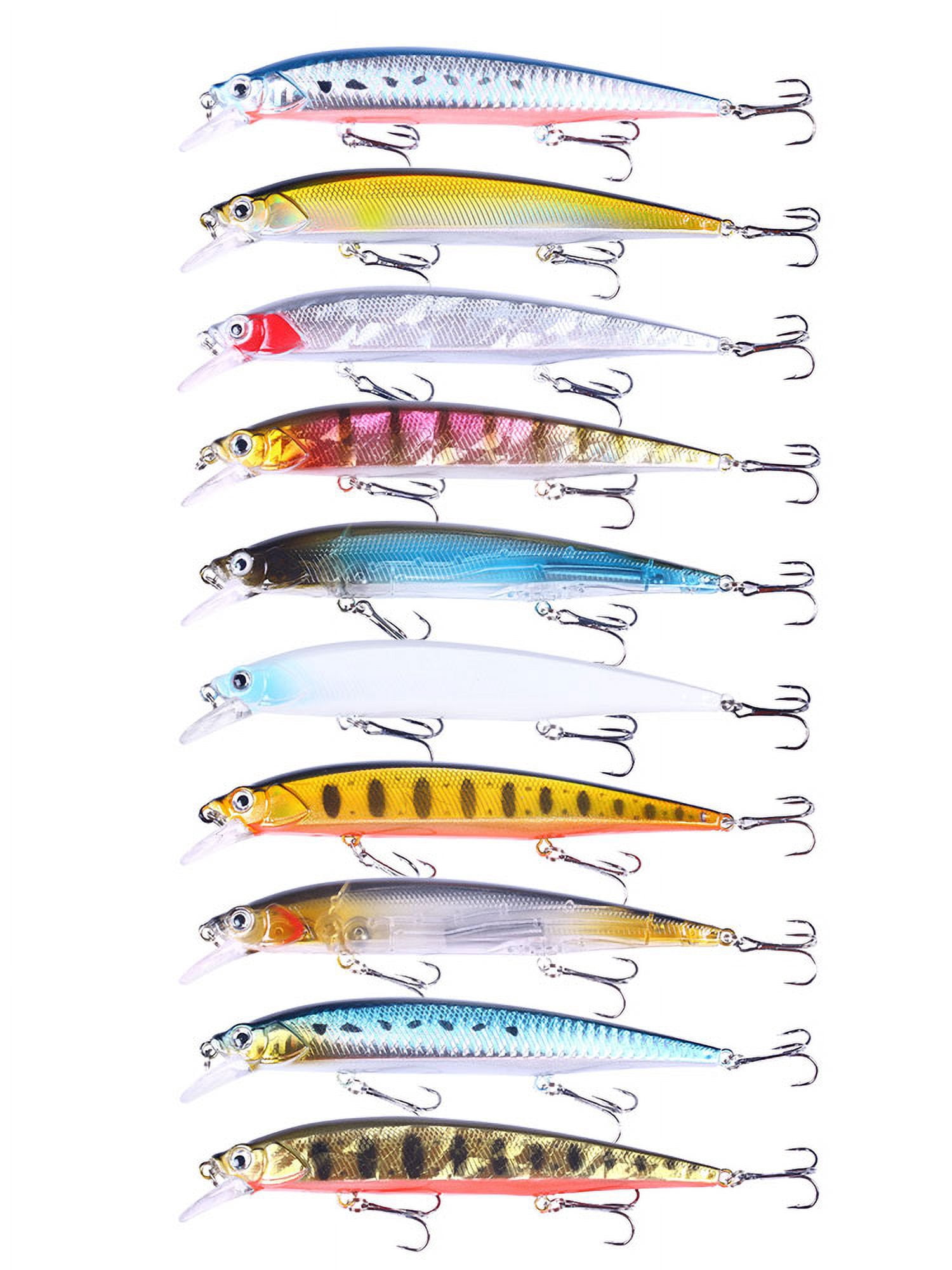 HENGJIA Fishing Lures Large Hard Bait Minnow VIB Lure with Treble Hook Life-Like Swimbait Fishing Bait Popper Crankbait Sinking Lure for Trout Bass Walleye Redfish