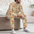 thumbnail image 7 of Picia Floral Strawberr Pattern Men’s Long-Sleeve Sleepwear Set - Soft 2-Piece Loungewear with Pockets, Comfy PJs for Relaxing Nights-Small, 7 of 7