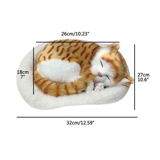 Sleeping Cat Toy Breathing Cat Stuffed Animal Doll With Mat Plush Toys For  Children Home Ornament 