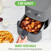 GreenLife 4.5 Quart Air Fryer Ceramic Nonstick, Graphite