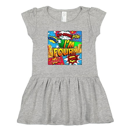 

Inktastic I m Four Comic Book Gift Toddler Girl Dress