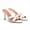 Off-white, variant on Women's Off-White Strappy Heeled Mules Round Open Toe Slip On High Heel Dress Sandals