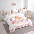 thumbnail image 3 of Feelyou Teens Gingerbread Man Bedding Comforter Set 7pcs, Santa Claus Socks Queen Bedding Sets, Fashion Pink Buffalo Reversible Queen Sheet Sets, Luxury Bedroom Decor, 3 of 7
