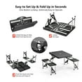 thumbnail image 2 of Ktaxon Portable Folding Picnic Table With 4-Person Chair Seats, Foldable Plastics Camping Table Set, Black, 2 of 7