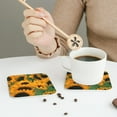 thumbnail image 6 of Bingfone Vintage Sunflowers 7 Leather Drinks Coasters With Set Of 6,Suitable For Home Kitchen,Coffee Cup Coasters Home Gift, 6 of 9