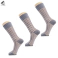 thumbnail image 2 of PULLIMORE 5 Pairs Mens Sheer Dress Socks Business Nylon Silky Striped Socks (Gray), 2 of 6