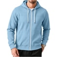 thumbnail image 6 of VBVC Men's Full Zip Up Sweatshirt with Pockets , Fall Winter Long Sleeve Hooded Jacket For Men, Light Blue , S-3XL, 6 of 7