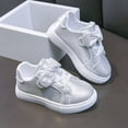 thumbnail image 2 of WXFAZCVU Toddler Girl Shoes Shiny Bow Soft Soled Shoes Lightweight Sneakers Fashion Goingout Size 11, 2 of 4