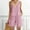 Pink, variant on Fashion 2 Piece Sets for Women Summer Plus Size Round Neck Sleeveless Blouse +Loose Pockets Pants Sets