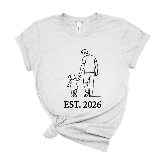 Father and Daughter Cotton T-Shirt - EST 2026 First Father's Day Gift Tee
