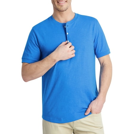 Chaps Men's Short Sleeve Coastland Wash Henley T-shirt-Size XS-2X