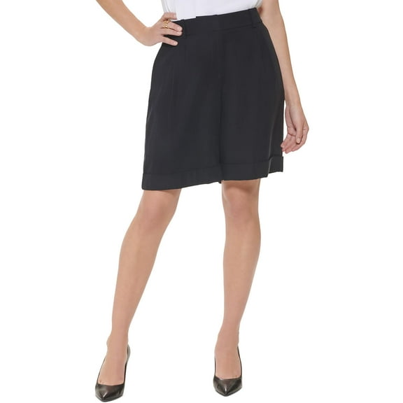 Calvin Klein Womens Petites Pleat Front Short High-Waist Shorts