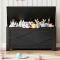thumbnail image 7 of KOKEBREN 39.4"L Storage Chest, Wooden Toy Storage Bench, Modern Style Lift-Top Toy Chest with Safety Hinge for Entryway, Bedroom, Living Room,Black, 7 of 7