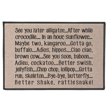 - See You Later Alligator Doormat - 100% Olefin Welcome Rug