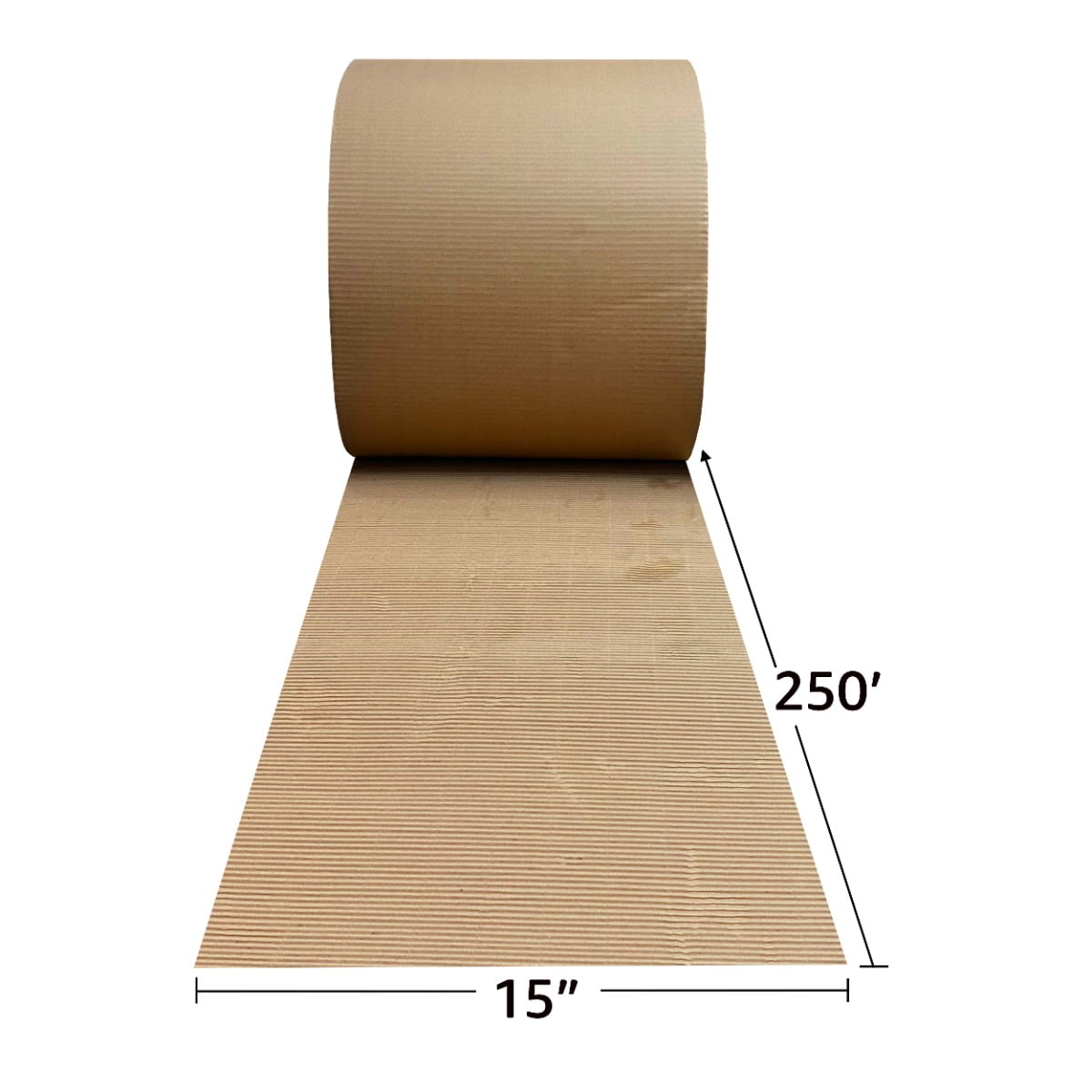 UOFFICE Corrugated Wrap 15" x 250 1/8" Thick B Flute, 4-Pack