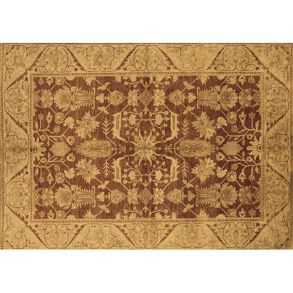 Ahgly Company Indoor Rectangle Oriental Brown Industrial Area Rugs, 7' x 9'