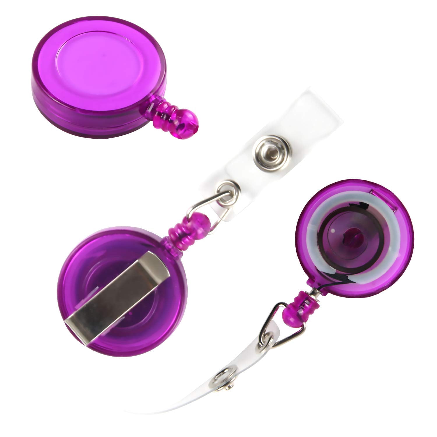 100 Badge Reels Retractable Badges Holder For Id Card Keychain Whistles Lanyards School Office (assorted Color)