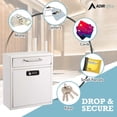 thumbnail image 5 of AdirOffice White Medium Secure Drop Box Wall Mounted Locking Mail Box Drop Box with Key and Combination lock, 5 of 8