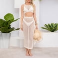 thumbnail image 3 of Lopeceal 2Pc Swimsuit Cover Up For Women Crochet Hollow Out Crop Bikini Cover Up Top And Slit Midi Skirt Elegant Fashion, 3 of 6