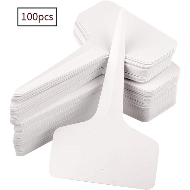 Paquete de 100 marcadores de jardín duraderos de 6 cm x 10 cm para identificar plantas, ideales para todos los jardineros, estacas para plantas en forma de T en miniatura multicolor