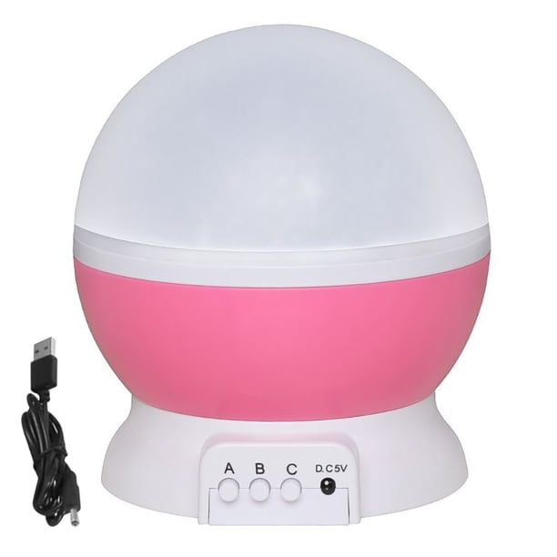 Yuarrent Proyector giratorio LED Lámpara de noche de cielo estrellado Luz de proyección romántica Luna Cielo Luz de noche romántica Iluminación y accesorios rosado Yuarrent HA004162-01