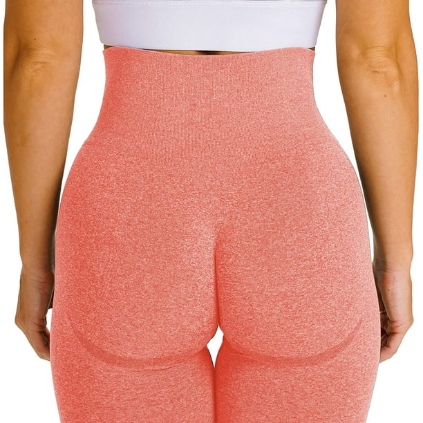 Women's Seamless Leggings High Waist Smile Contour Workout Yoga Pants Butt  Lift Tummy Control Tights 