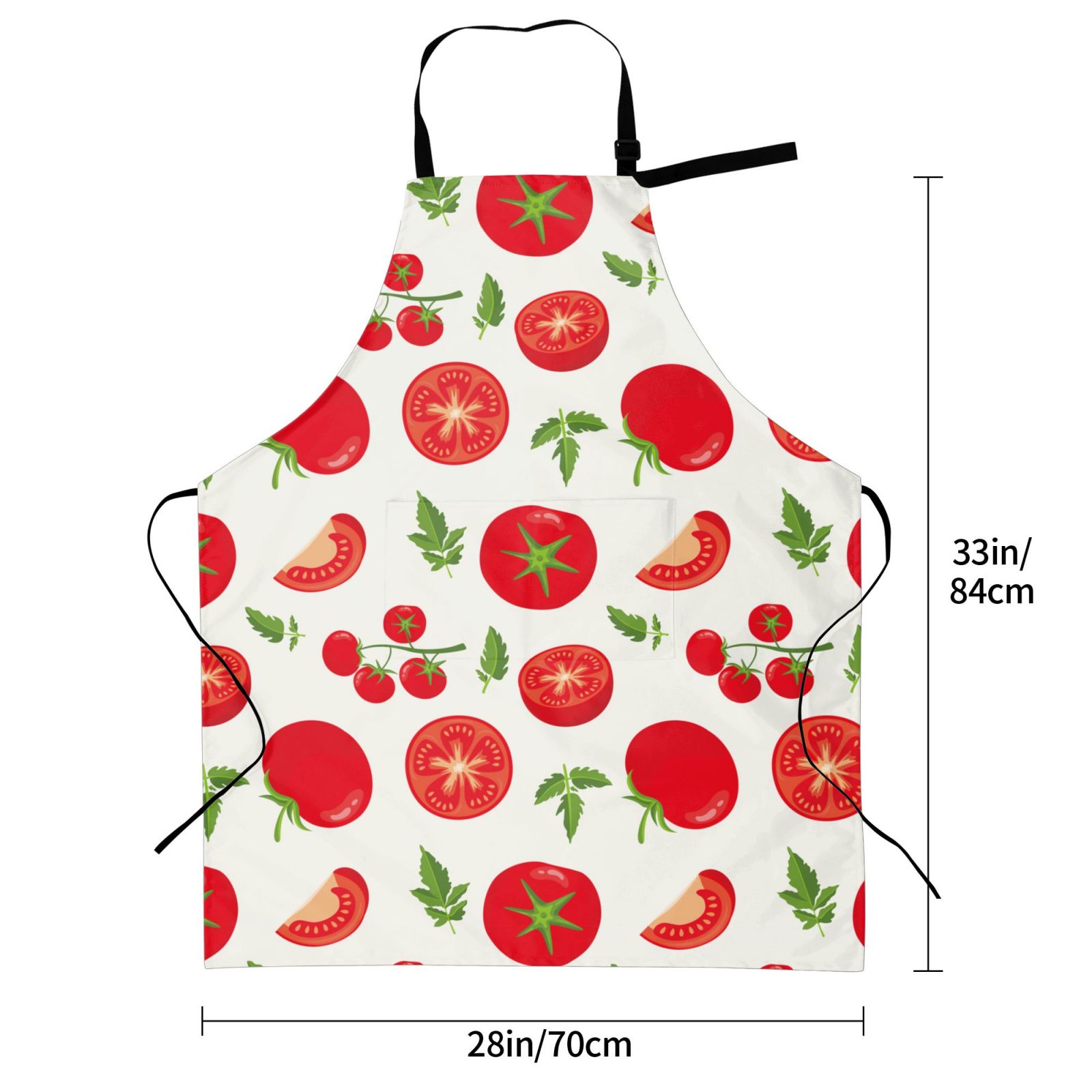 Kdxio Fresh Red Tomato Apron with Pockets Adjustable Kitchen Aprons for Men Women Waterproof Aprons for Cooking,Drawing,Crafting, Baking Household Cleaning