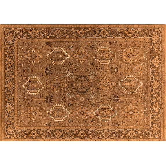 Ahgly Company Indoor Rectangle Oriental Orange Industrial Area Rugs, 6' x 9'