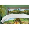 thumbnail image 4 of Ambesonne Exotic Duvet Cover Set, Oriental Fish Lake Sea, 2-Calking, Yellow Green, 4 of 7