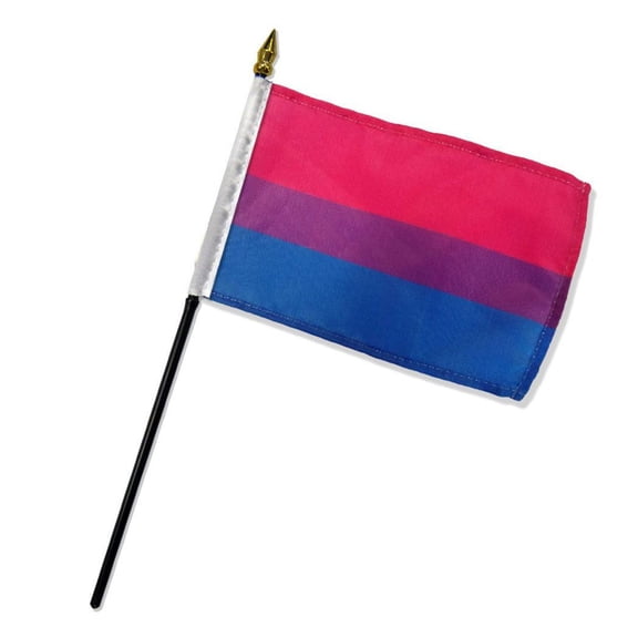 Gay Pride Bi Bisexual Flag 4"x6" Desk Table Stick