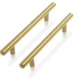 thumbnail image 1 of 5 pomos de puerta de acero inoxidable dorados para muebles., 1 of 2
