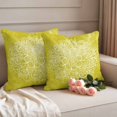 thumbnail image 2 of Boho Flowers Outdoor Waterproof Pillow Covers, Yellow Floral Vintage Bohemian Watercolor Decorative Square Throw Pillowcase Sofa Cushion Sham for Patio/Couch/Chair, 26"x26" 2 Pack, 2 of 8